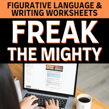 Load image into Gallery viewer, Freak the Mighty Novel Study Figurative Language &amp; Writing Activity Worksheets