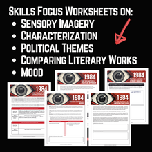 Load image into Gallery viewer, 1984 Novel Study Literary Analysis &amp; Skills Practice Worksheets: Part TWO