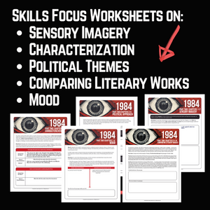 1984 Novel Study Literary Analysis & Skills Practice Worksheets: Part TWO