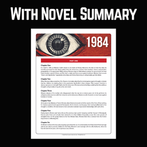 1984 Novel Study - Active Reading Note-Taking Chart & Novel Summary