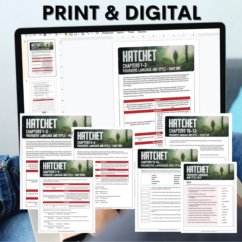 hatchet-novel-study-figurative-language-style-worksheets-activities-simply-novel for Free Printable Hatchet Worksheets Printable Hatchet Novel Study Figurative Language & Style Worksheets Activities – Simply Novel for Free Printable Hatchet Worksheets Printable