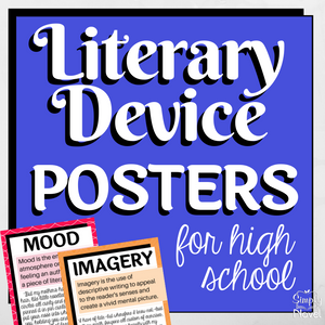 Literary Devices Posters | Literary Elements Posters for High School