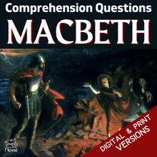 Load image into Gallery viewer, Macbeth Unit Plan Comprehension and Analysis Scene Study Guide Questions