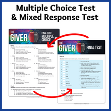 Load image into Gallery viewer, The Giver Novel Study Final Unit Tests - Multiple Choice and Mixed Response