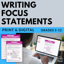 Load image into Gallery viewer, Writing Focus Statements - Essay Writing Tips, Lesson &amp; Worksheets