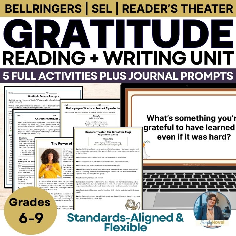 Gratitude: An SEL & ELA Reading and Writing Unit for Fall (Grades 6-9)