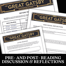 Load image into Gallery viewer, The Great Gatsby Anticipation/Reaction Theme Discussion &amp; Reflection