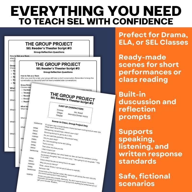 SEL Reader’s Theater Scripts | Realistic SEL Scenes for Discussion & Reflection