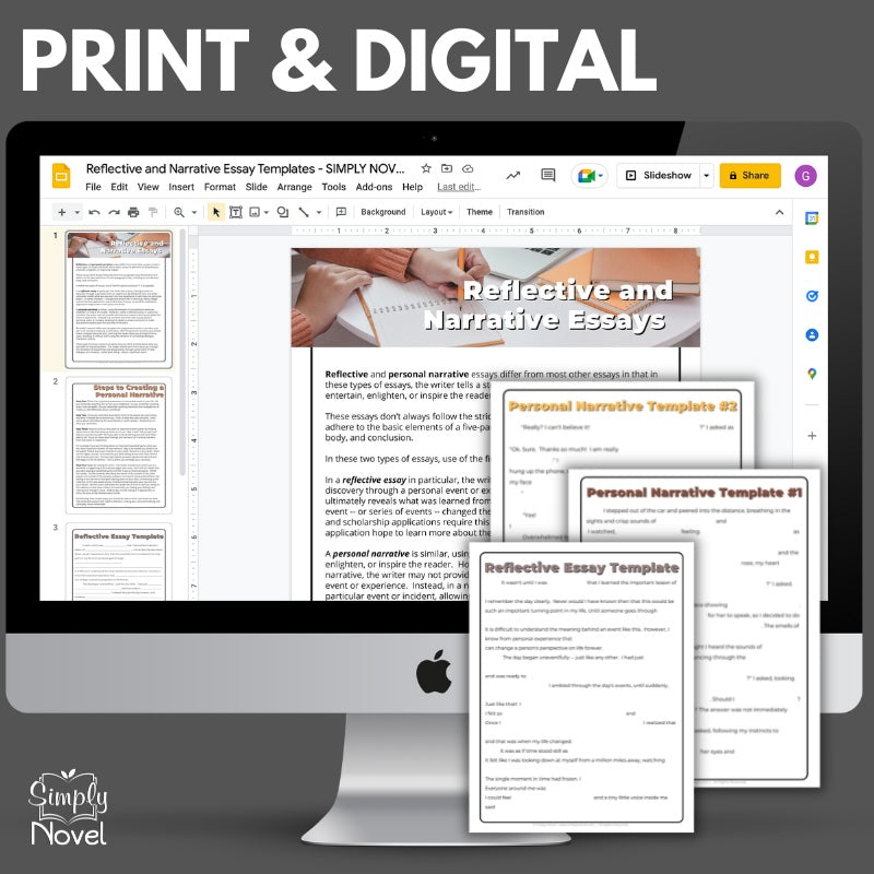 Narrative Essay and Reflective Essay Templates - Scaffolded Fill-in-the-Blank Essay Writing