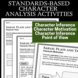 Sarah, Plain and Tall Novel Study - 90 Page Unit BUNDLE in Print & Digital