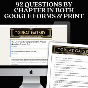 The Great Gatsby Novel Study Unit Comprehension Questions by Chapter
