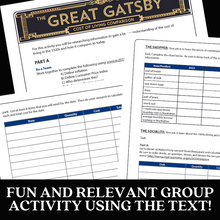 Load image into Gallery viewer, The Great Gatsby Novel Study Activity - Cost of Living Group Project