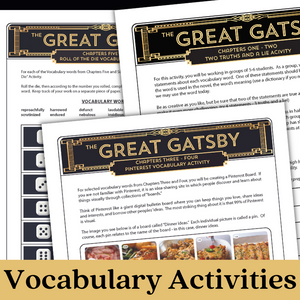 The Great Gatsby 200+ page Novel Study Resource BUNDLE - Print & Digital