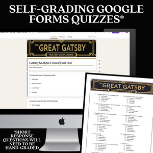 The Great Gatsby Final Unit Tests - 2 Tests - in Print & Digital