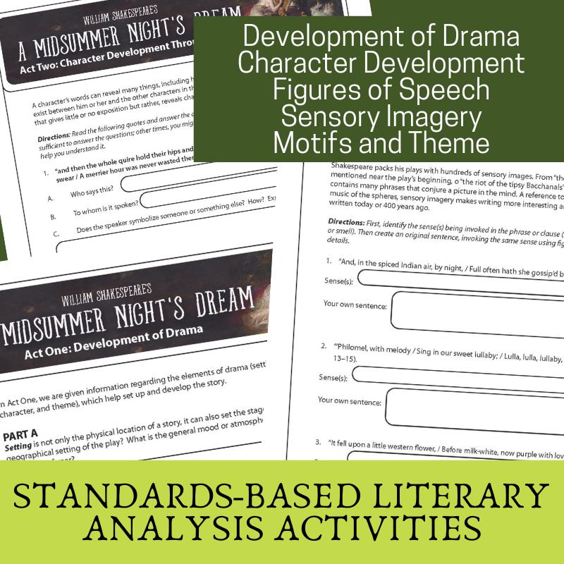 A Midsummer Night's Dream Play Study - 4 - Week Teaching BUNDLE - Print & Digital - Simply Novel