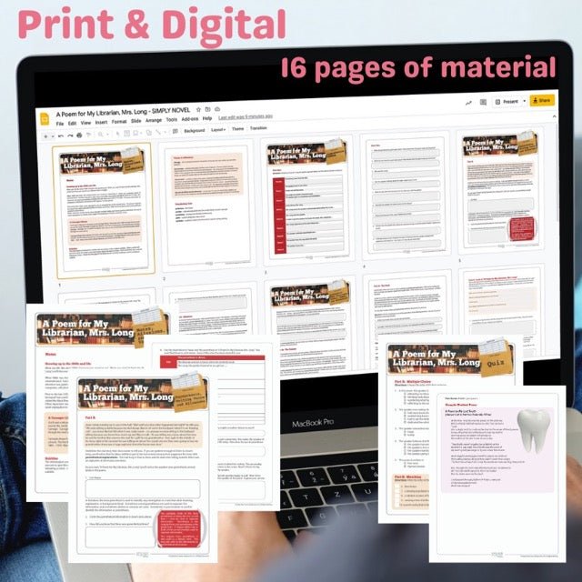 A Poem for My Librarian, Mrs. Long Poetry Unit and Quiz | Print & Digital - Simply Novel