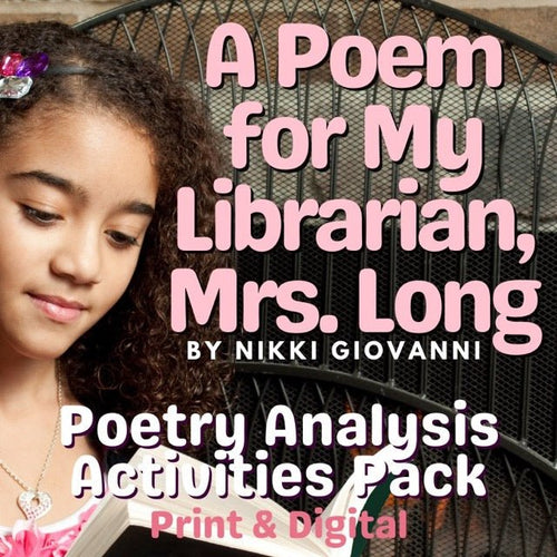 A Poem for My Librarian, Mrs. Long Poetry Unit and Quiz | Print & Digital - Simply Novel