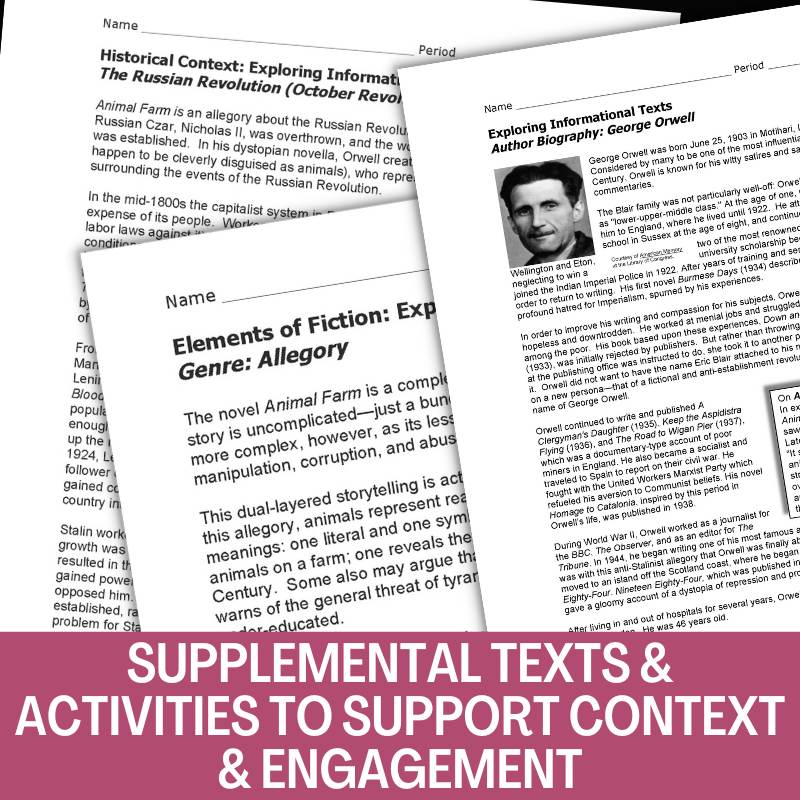 Animal Farm Novel Study Unit - 160+ Page Teaching Resource Bundle - Simply Novel