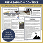 Anne Frank Diary of a Young Girl Novel Study Unit (Memoir) - Activities, Lessons