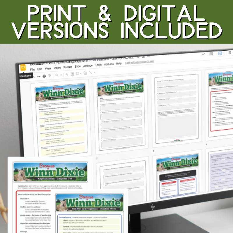 Because of Winn - Dixie Teaching Unit | Full Novel Study Bundle with Activities - Simply Novel