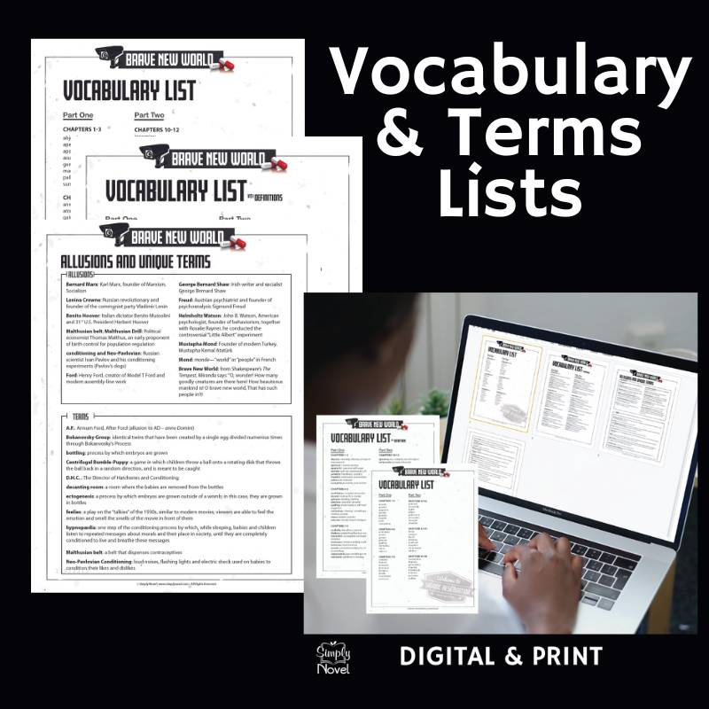 Brave New World Unit Teaching Resource BUNDLE - 200 Pages - Print & Digital - Simply Novel