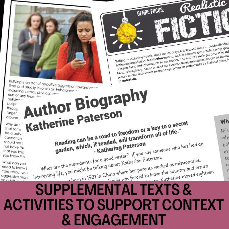 Bridge to Terabithia Novel Study Unit - 200+ Page No - Prep Activities Bundle - Simply Novel