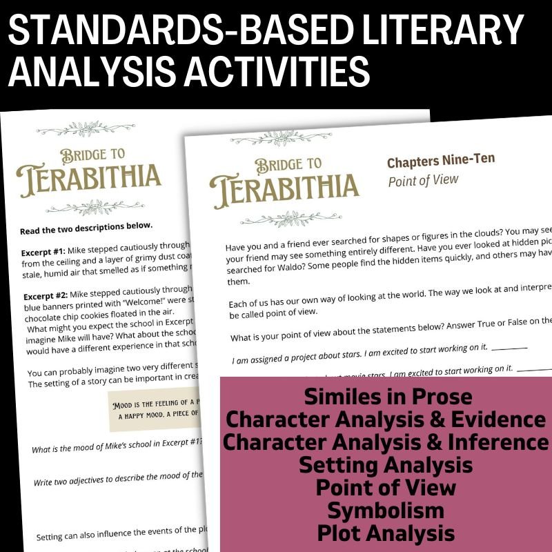Bridge to Terabithia Novel Study Unit - 200+ Page No - Prep Activities Bundle - Simply Novel
