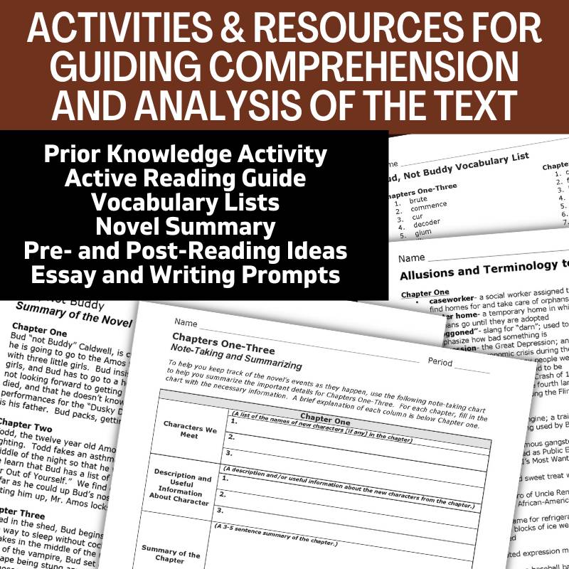 Bud, Not Buddy Novel Study Unit Activities, Projects, & Assessments - Simply Novel