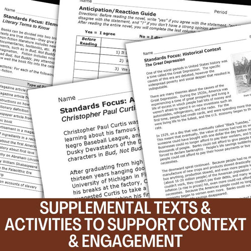 Bud, Not Buddy Novel Study Unit Activities, Projects, & Assessments - Simply Novel