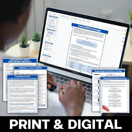 Cause and Effect Essay Unit - Lesson Handouts and Graphic Organizers - Simply Novel