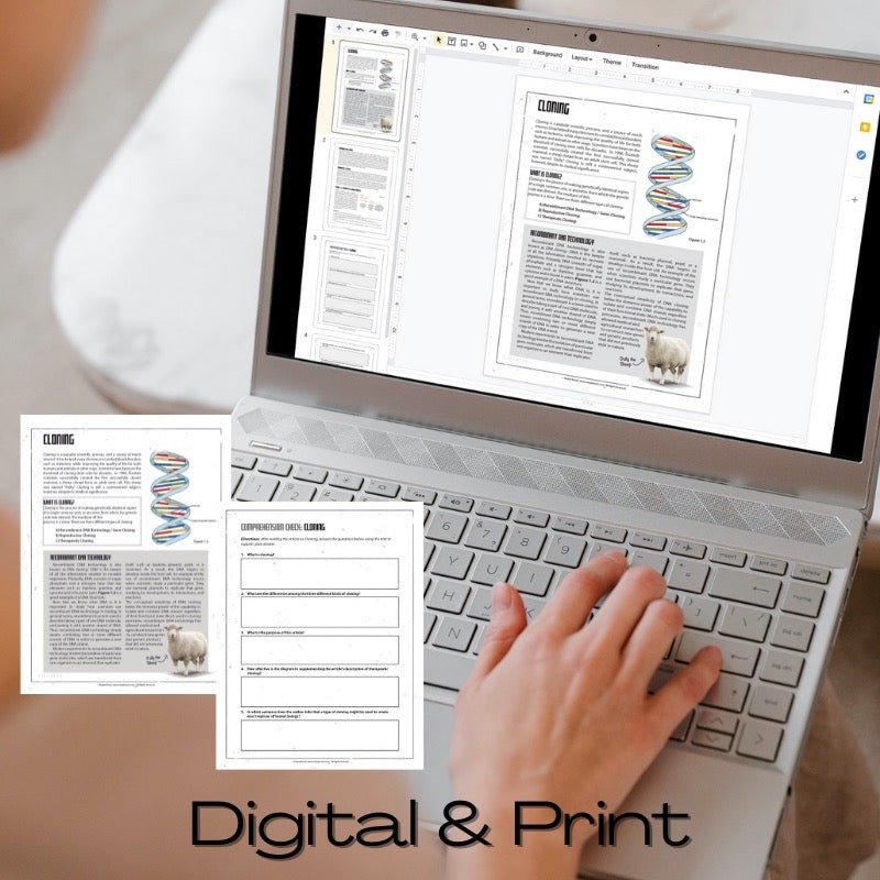 Cloning Informational Text Resource | Reading + Questions for ELA or Health Unit - Simply Novel