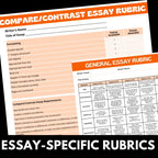 Compare and Contrast Essay Writing Unit - Lesson Handouts and Graphic Organizers - Simply Novel