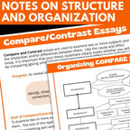 Compare and Contrast Essay Writing Unit - Lesson Handouts and Graphic Organizers - Simply Novel