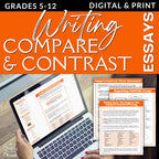 Compare and Contrast Essay Writing Unit - Lesson Handouts and Graphic Organizers - Simply Novel