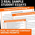 Compare and Contrast Essay Writing Unit - Lesson Handouts and Graphic Organizers - Simply Novel