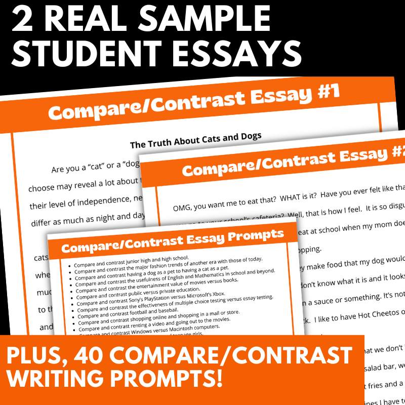 Compare and Contrast Essay Writing Unit - Lesson Handouts and Graphic Organizers - Simply Novel