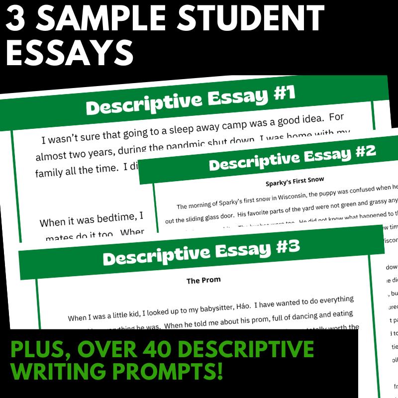 Descriptive Essay Writing - Lessons, Handouts, Rubrics beyond "Show, Don't Tell" - Simply Novel