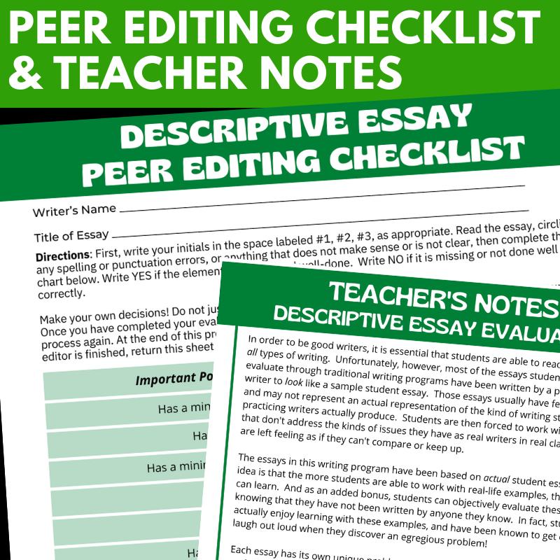 Descriptive Essay Writing - Lessons, Handouts, Rubrics beyond "Show, Don't Tell" - Simply Novel