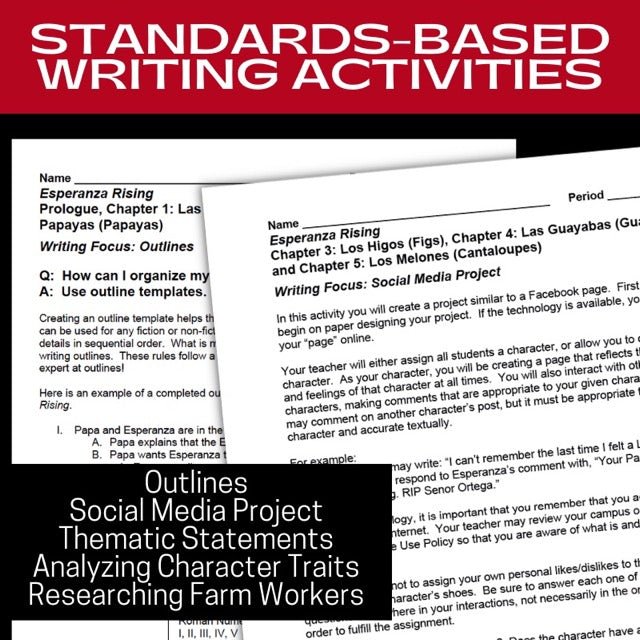 Esperanza Rising 6 - Week Novel Unit Plan Worksheets, Activities, Quizzes & Tests - Simply Novel