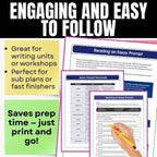 Essay Prompt Keywords & Reading Prompts Activity, Writing Task for Grades 6 - 10 - Simply Novel