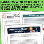 Expository, Persuasive, Cause/Effect Essay Templates with Handouts, Samples - Simply Novel
