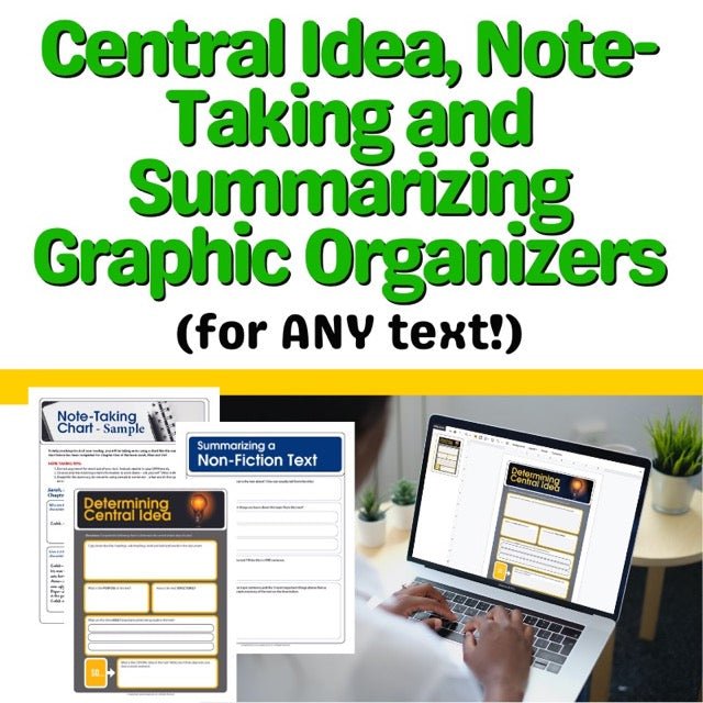 Fiction & Nonfiction Reading Worksheets | Central Idea, Note - Taking, & Organizer - Simply Novel