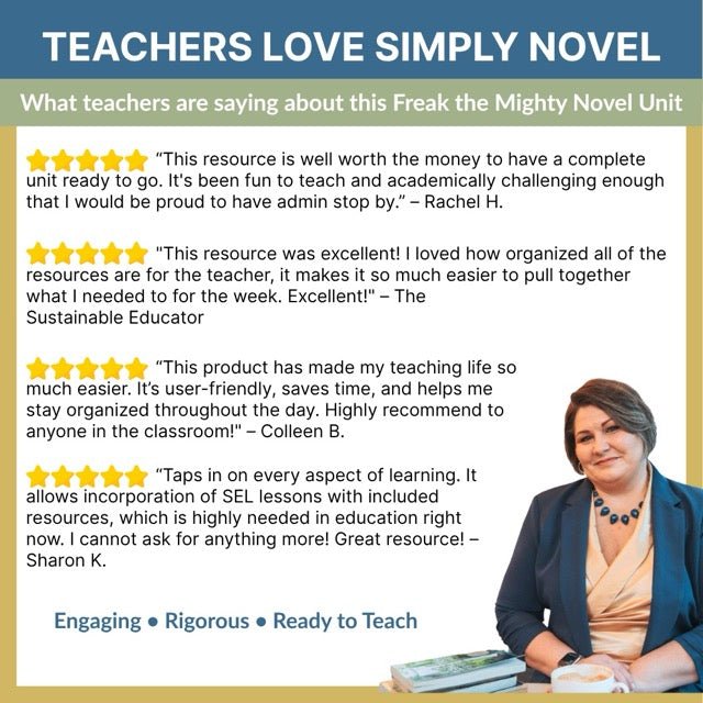 Freak the Mighty Novel Study Unit – Complete Teaching Guide for Grades 6 - 8 - Simply Novel