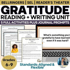 Gratitude: An SEL & ELA Reading and Writing Unit for Fall (Grades 6 - 9) - Simply Novel