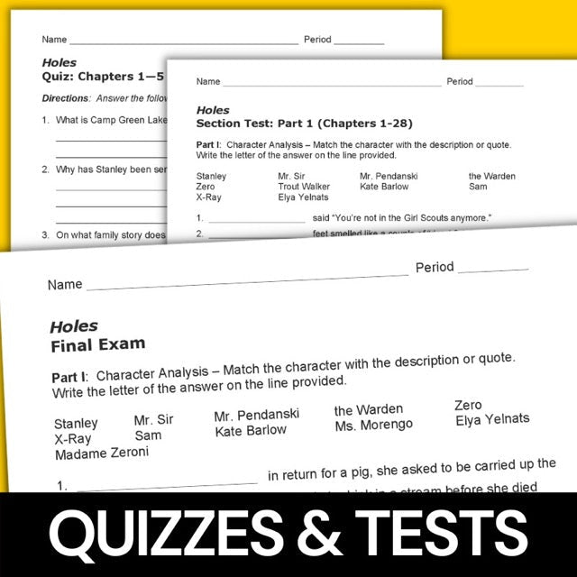 Holes Novel Study | Teaching Guide ELA Unit with Quizzes, Writing, & Grammar - Simply Novel