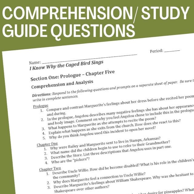 I Know Why the Caged Bird Sings Novel Study - 7 - Week Unit - 170+ Pages - Simply Novel