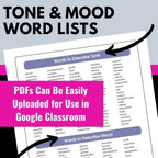 Identifying Tone Lesson Handout & Word Lists for Tone and Mood - Simply Novel