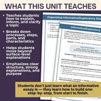 Informative Explanatory Essay Writing Unit – Graphic Organizers, Rubrics, Models - Simply Novel
