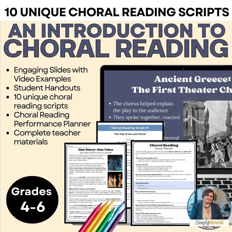 Introduction to Theater Chorus and Choral Reading Slides, Activity | Grades 4 - 6 - Simply Novel