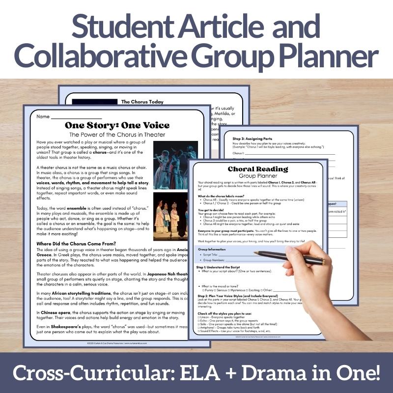 Introduction to Theater Chorus and Choral Reading Slides, Activity | Grades 4 - 6 - Simply Novel